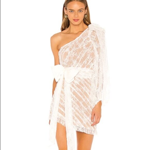 For Love And Lemons Dresses & Skirts - For Love And Lemons | White and Nude Lace Dynasty Mini Dress Size Medium